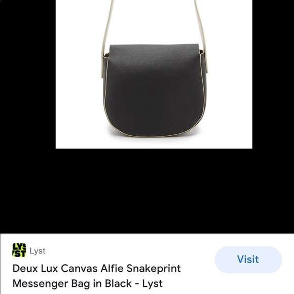 Deux Lux black Alfie canvas saddle messenger bag - Picture 6 of 9